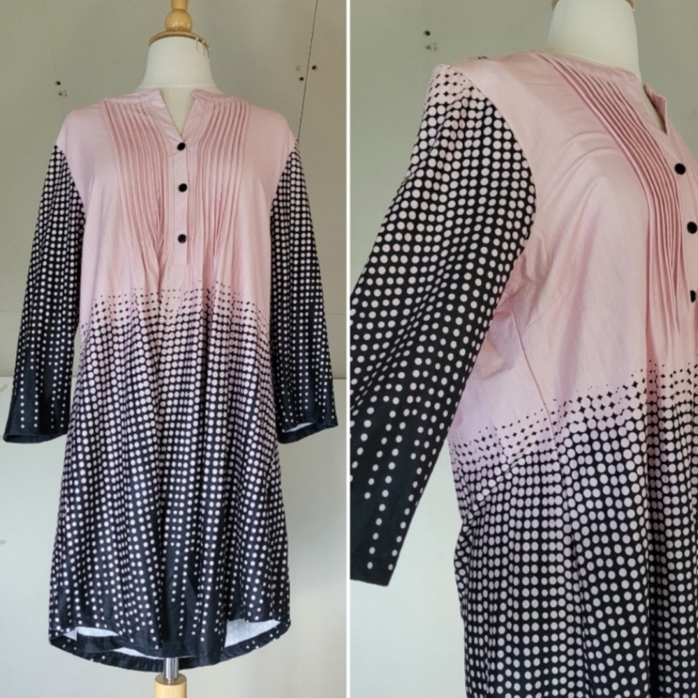 Reborn Tunic Pastel Pink Dot Pattern 1XL